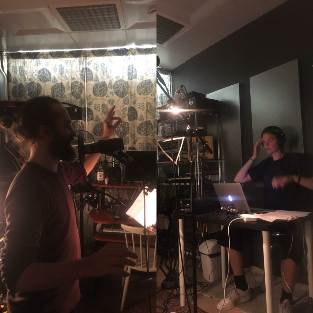 Recording in studio